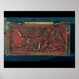 Póster Caza del verraco, placa de un ataúd bizantino,