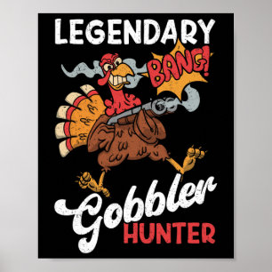 Póster Caza divertida en Turquía del legendario gobbler H