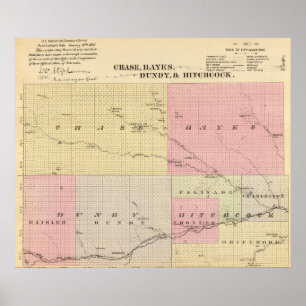 Póster Caza, Hayes, Dundy, e Hitchcock, Nebraska