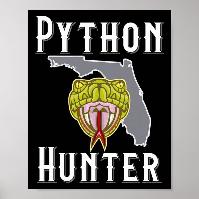 Póster Caza invasiva de pitones en Florida (Frente)