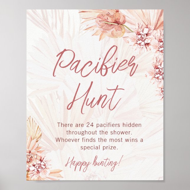 Póster Caza pacificador Boho Bohemian Baby Shower Sprinkl (Frente)
