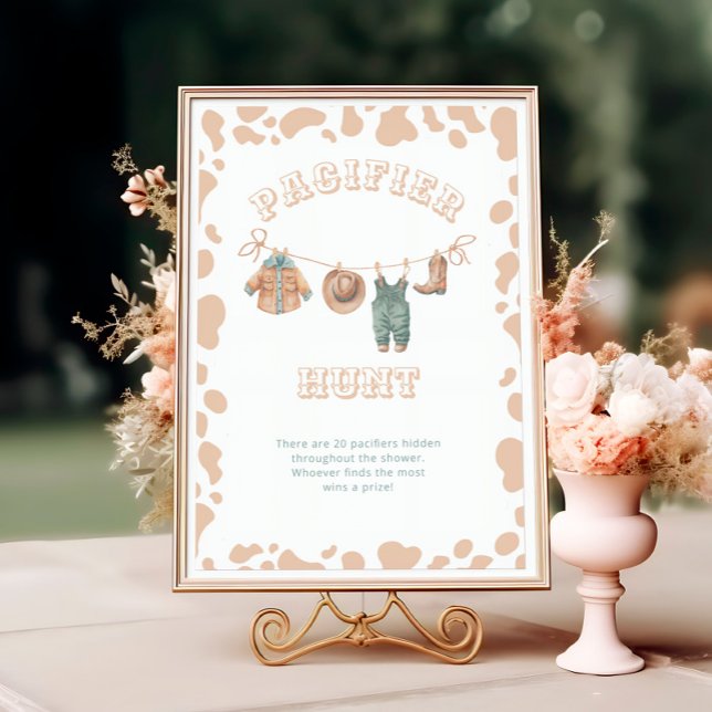 Póster Caza Pacificadora de Baby Shower Cowboy Occidental (Subido por el creador)