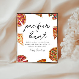 Póster Caza pacificadora Pizza juego de ducha de bebé