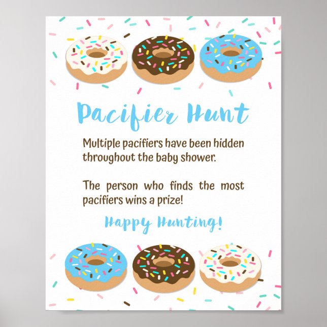 Póster Caza Pacificadora Rótulo de caza Baby Shower Donut (Frente)