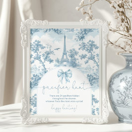 Póster Caza pacificadora Toile de Jouy Bonjour bebe