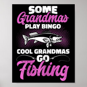 Póster Caza Y Pesca Abuela De La Abuela De Guay Pescando