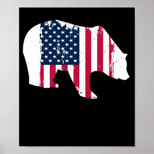 Póster Cazador americano del oso de Brown del grisáceo de