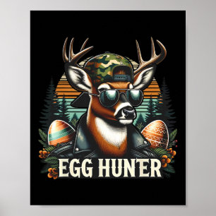 Póster Cazador De Huevos Ciervo Macho Capucha Hacia Atrás