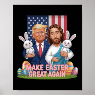 Póster Cazador de huevos de conejo divertido Trump Make E