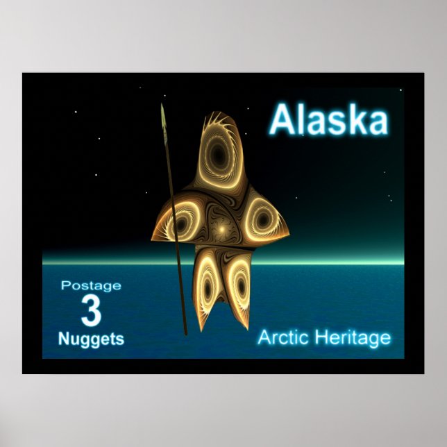 Póster Cazador de inuits fractales - rehén de Alaska (Frente)