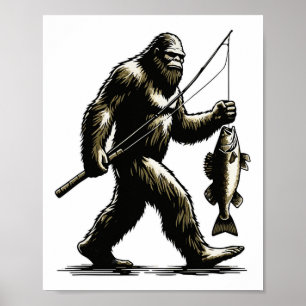 Póster Cazador de lucioperca Bigfoot Pescador de lucioper