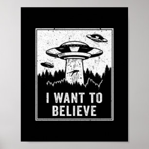 Póster Cazador de OVNI alienígena que quiero creer en Ret