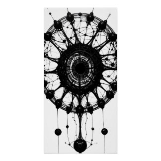 Póster Cazador de sueños abstracto oscuro arte tecnológic