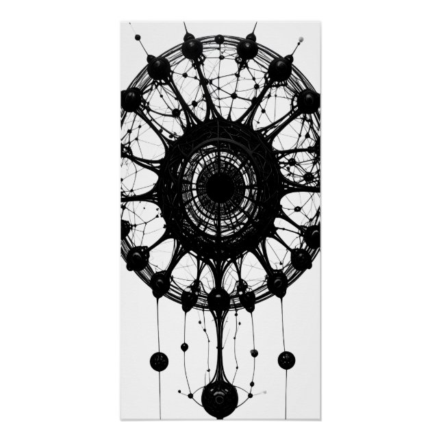 Póster Cazador de sueños abstracto oscuro arte tecnológic (Anverso)