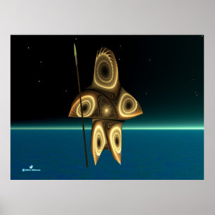 Póster Cazador inuit fractal