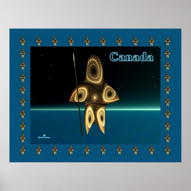 Póster Cazador inuit fractal (Frente)