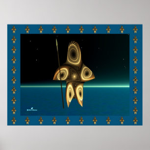 Póster Cazador inuit fractal