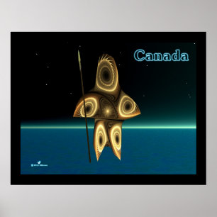 Póster Cazador inuit fractal