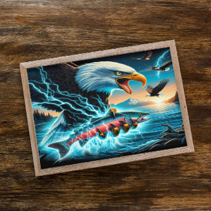 Póster Cazador Majestic: Águila y pescado