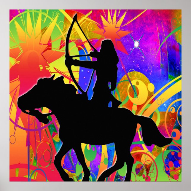 Póster Cazador nativo americano (Frente)