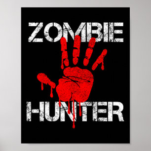 Póster Cazador zombiano Halloween Caza conjunto de mano d
