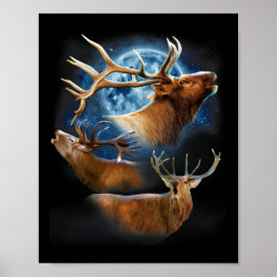 Póster Cazadora De Caza De Cerdo Graciosa - Elk Shirt Elk