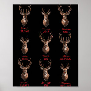 Póster Cazadores de ciervos divertidos Todos los renos de