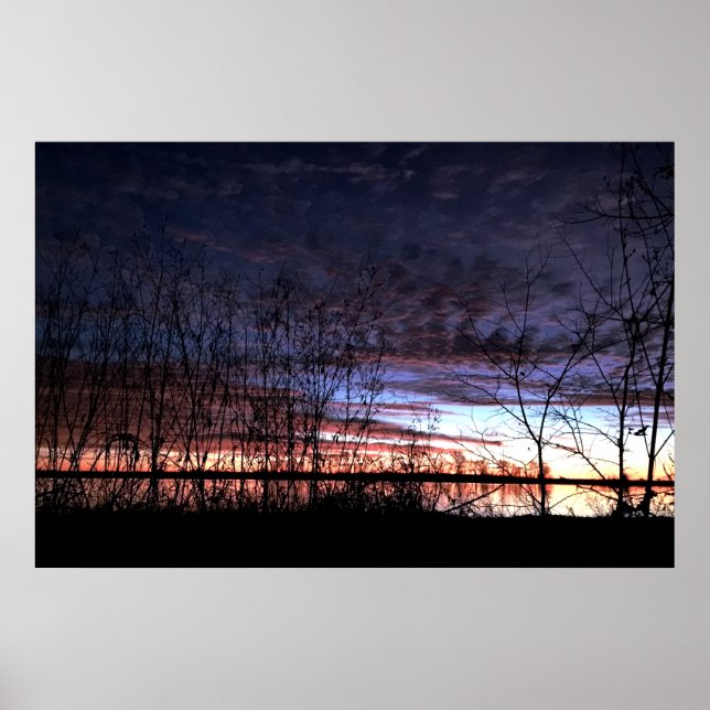 Póster Cazadores de pato presencian el amanecer (Frente)