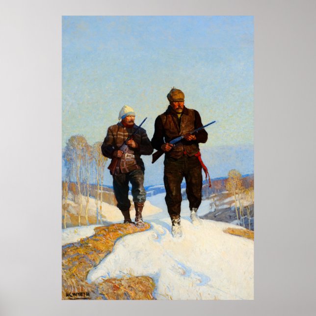 Póster Cazadores de venados por Newell Convers Wyeth (Frente)