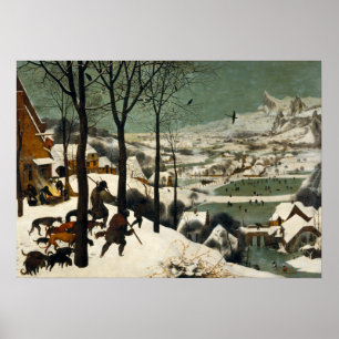 Póster Cazadores en la nieve de Pieter Bruegel el anciano