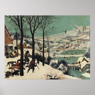 Póster Cazadores en la nieve, famosa obra de arte,