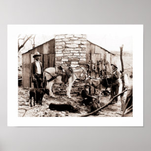 Póster Cazadores y su cabaña, EE. UU.