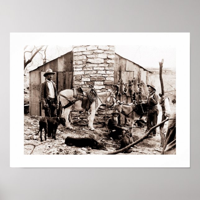 Póster Cazadores y su cabaña, EE. UU. (Frente)