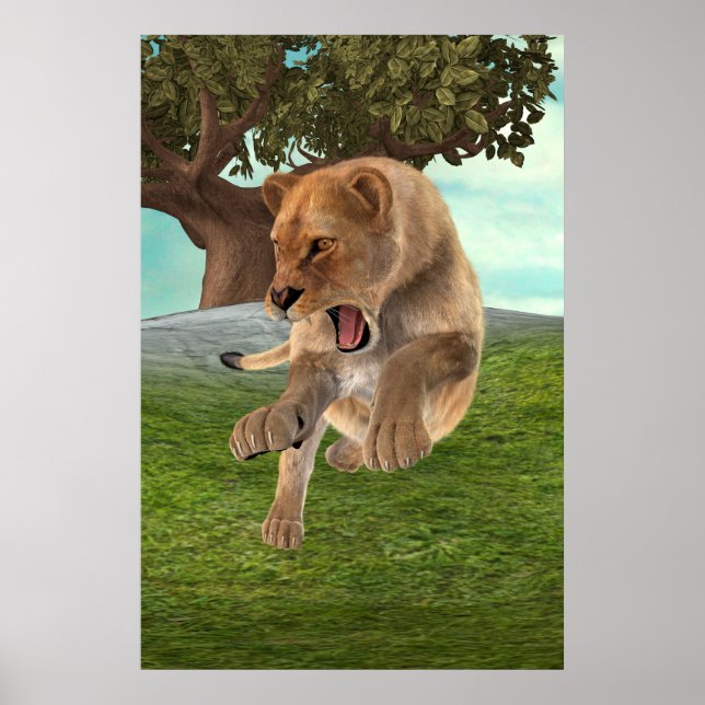 Póster Cazando a la leona (Frente)