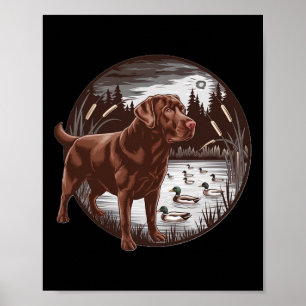 Póster Cazando chocolate labrador