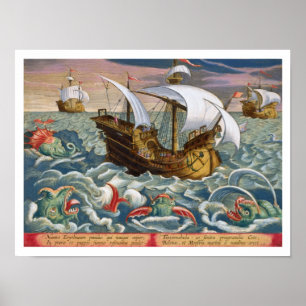 Póster Cazando criaturas marinas, placa 84 de 'Venationes