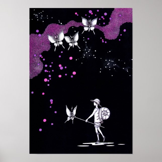 Póster Cazando en una noche de verano. (Frente)