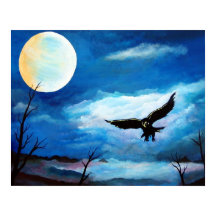 Cazando la luna nocturna Hawk