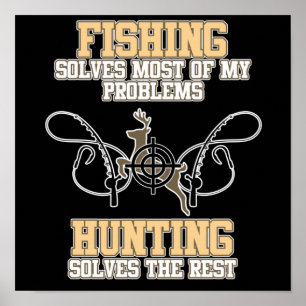 Póster Cazar resuelve mis problemas en la caza de estacio