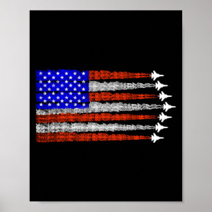 Póster Cazas patrióticos estadounidenses bandera de EE. U