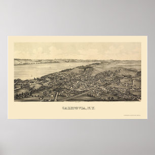 Póster Cazenovia, NY Panoramic Map - 1890