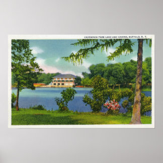 Póster Cazenovia Park Vista del lago y el casino