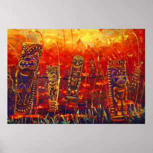 Póster CBjork, duchas calientes de la lava de Tiki