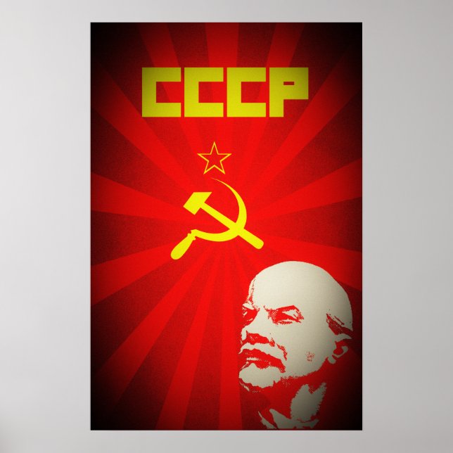 Póster cccp soviet union communist red lenin russia propa (Frente)