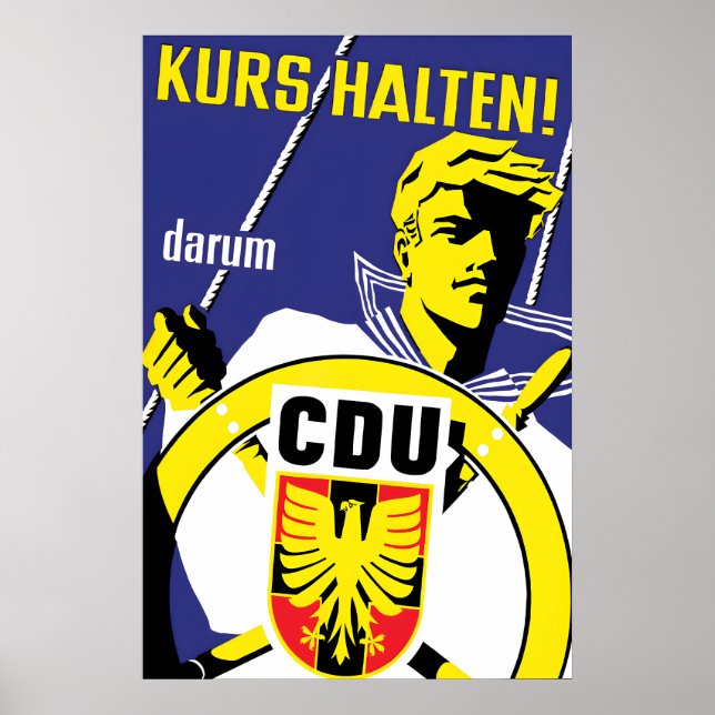 Póster CDU Election Poster 1950s Hold the direction! (Frente)