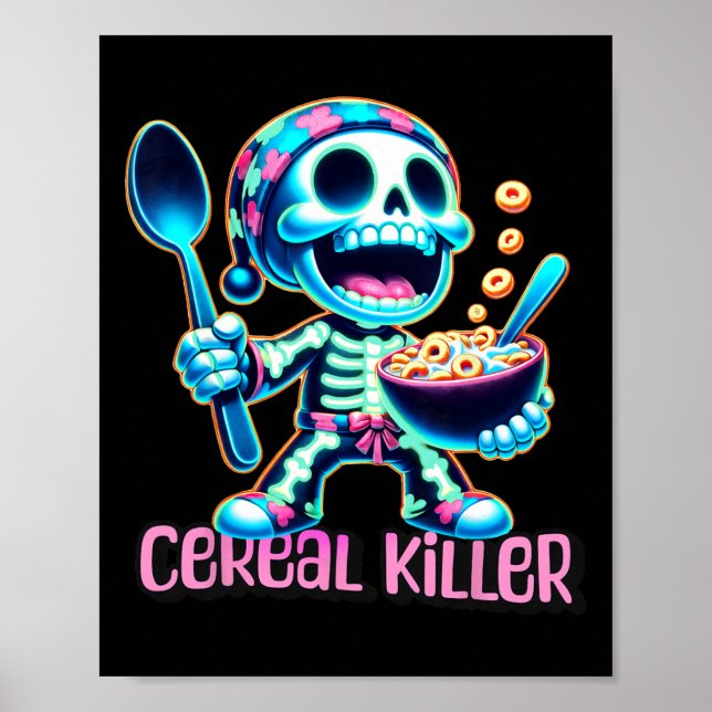 Póster Ce de desayuno divertido para asesina de cereales  (Frente)