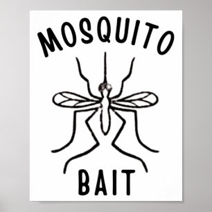 Póster Cebo para Mosquitos Divertido Camping Fogueira Al