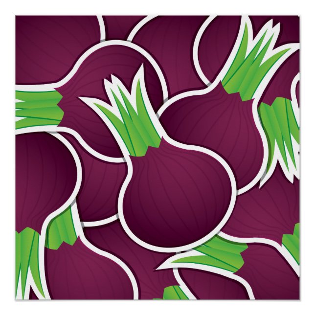 Póster Cebollas moradas funky (Anverso)