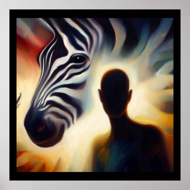 Póster Cebra 2 de animal espiritual (Frente)