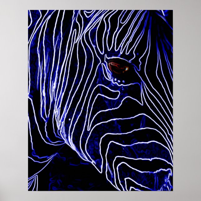 Póster Cebra eléctrica (Frente)